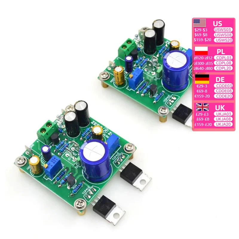 Nvarcher 2PCS TIP41C-JLH1969 Single-ended Class A Dual-Channel Amplifier Board