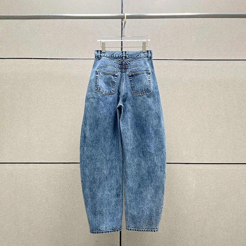 pants y2k spring/summer quilted patchwork denim high waist straight leg chinos 2024 casual banana trousers cotton Woman trousers