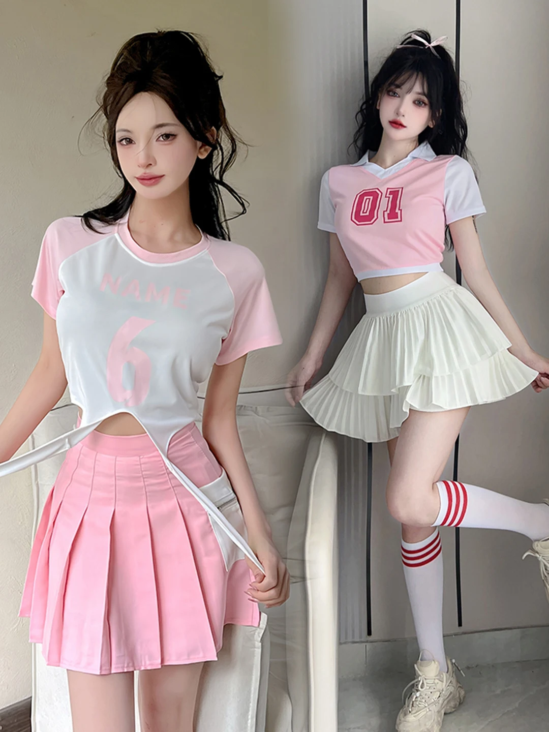 

Korean Style Women's Jazz Dance Performance Costume Set Student Opening Ceremony Cheerleading Dance Trend Health Fabric
