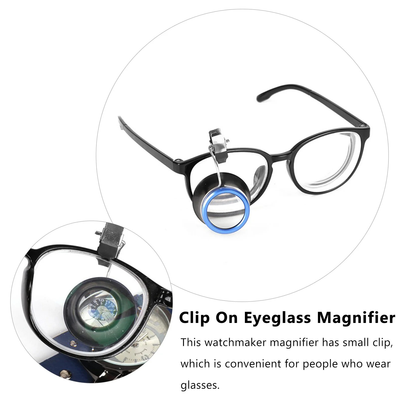 

Jewelers Magnifier Watchmaker -on Eyeglass Loupe Portable Durable Crafts Operation Clip on Eyeglass Magnifier