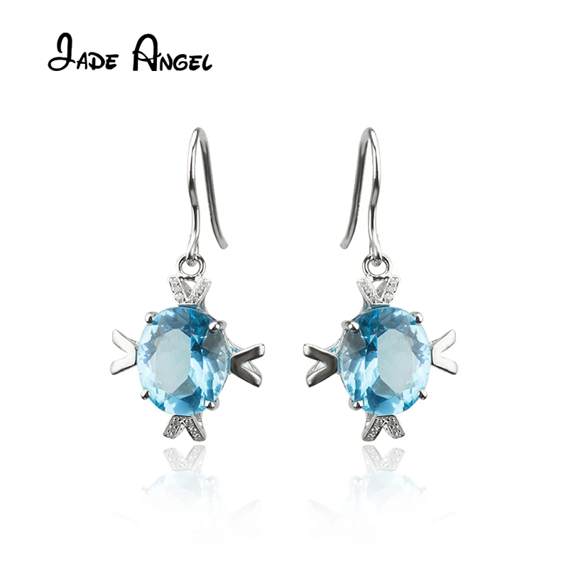 JADE ANGEL 925 Sterling Silver V Shape Eardrop Multi-colored Zircon Stud Earrings Luxury Personalized Jewelry Accessories Gifts