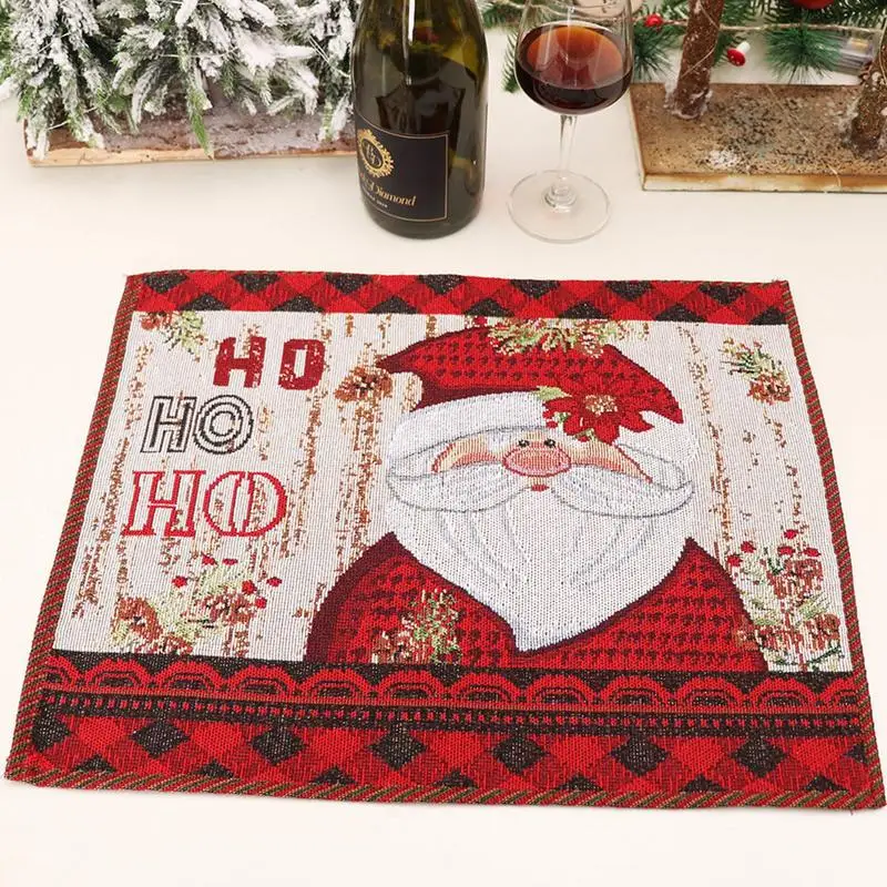 Christmas Table Place Mats Christmas Snowman Placemats Set Heat Resistant Seasonal Christmas Holiday Placemats Set For Home