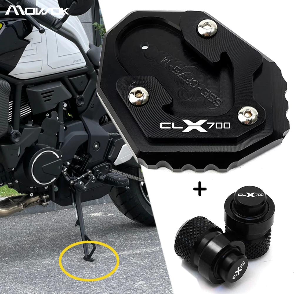 For CFmoto CLX 700 700CL-X 700CLX clx700 CL-X Adventure Accessories Motorcycle CNC Kickstand Side Stand Extension Support Plate