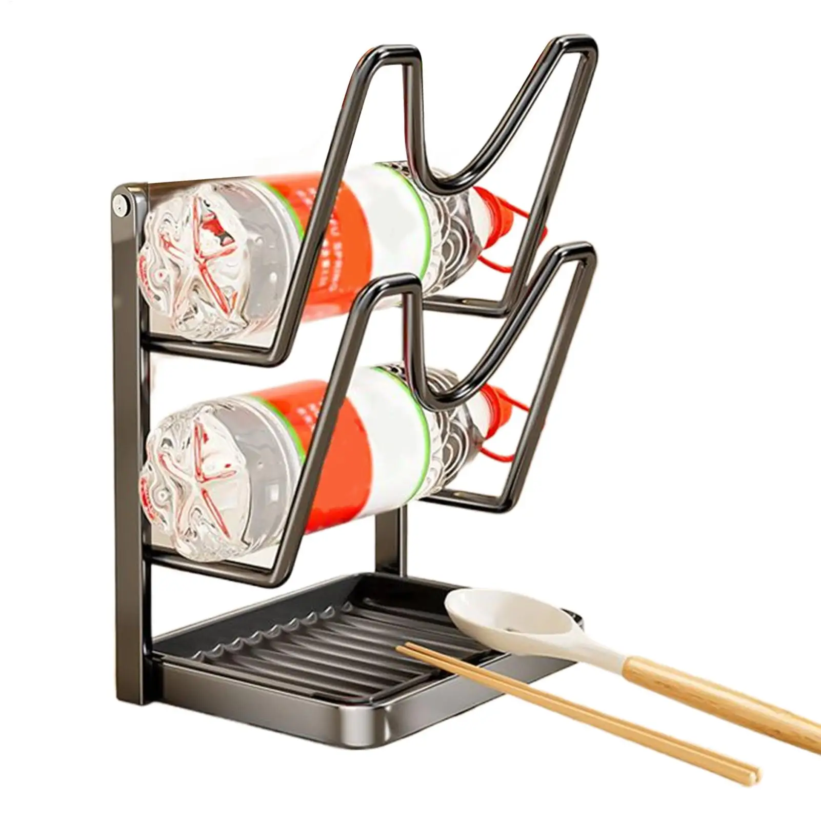 

Pan Lid Organizer Removable Drip Tray Kitchen Storage Rack Lid Storage For Pots And Pans For Cutting Board Plate Dish Spoon Fork