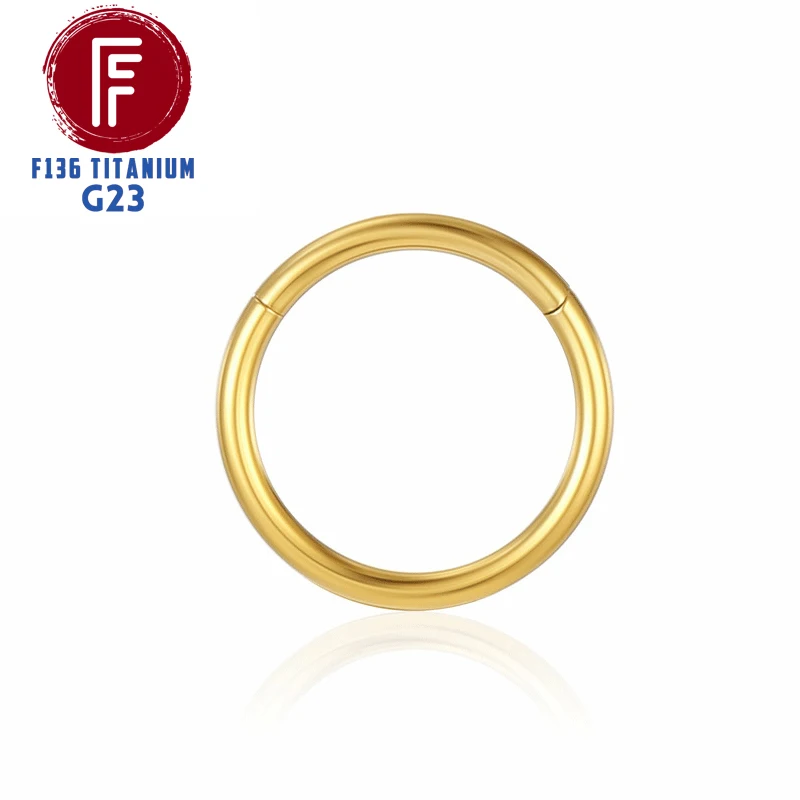 F136 Titanium Nose Piercing Hinged Bead Hoops CZ Stone Rings