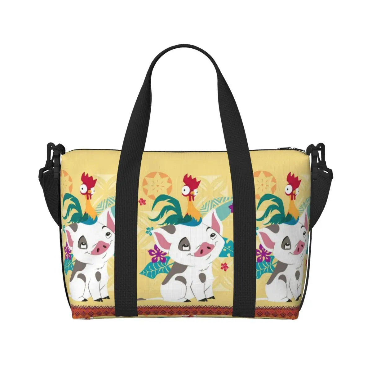 

Custom Moana Cartoon Tote Bag Women Big Capacity Beach Gym Travel Bags