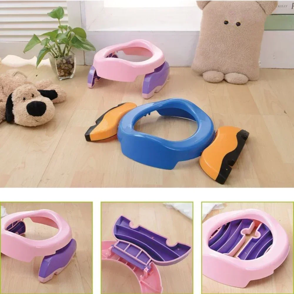 Portable Folding Potty Infant Chamber Pots 3 in1 Multifunction Toilet for Toilet Ring Trainer Adapter for Toddler Travel