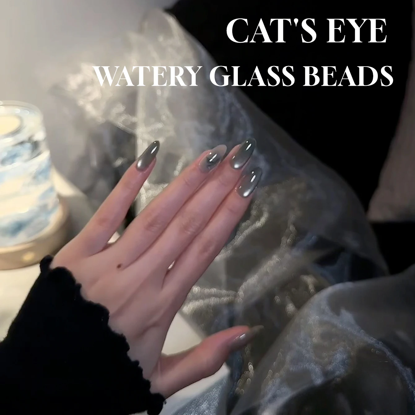 12ml 1 pçs água gelo transparente verde grânulo de vidro ímã olho de gato gel unha polonês unhas verdes luz uv unhas arte do prego