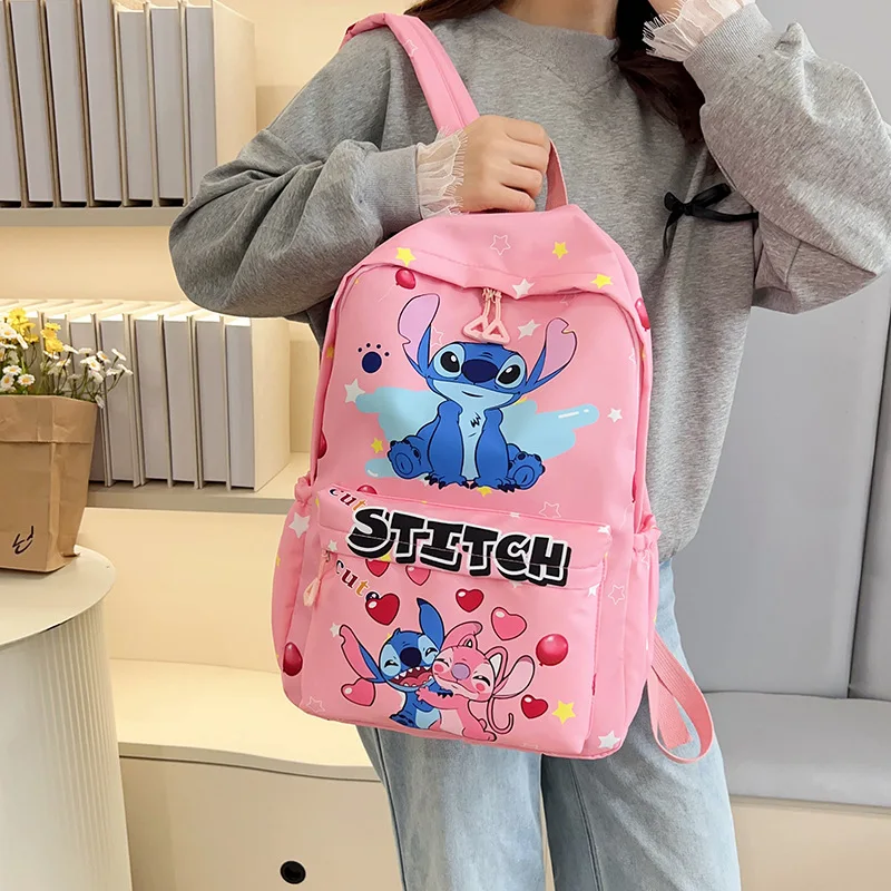 

Cartoon Stitch Backpack Large Capacity Daypack Lightweight Durable Nylon Student Schoolbag for Travel Daily Commuting and School