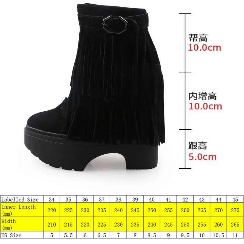 Fujin 15cm Women Boots Cow Suede Genuine Leather Ladies Platform Wedge Knee High Autumn Spring Shoes Women Ankle Boots Booties