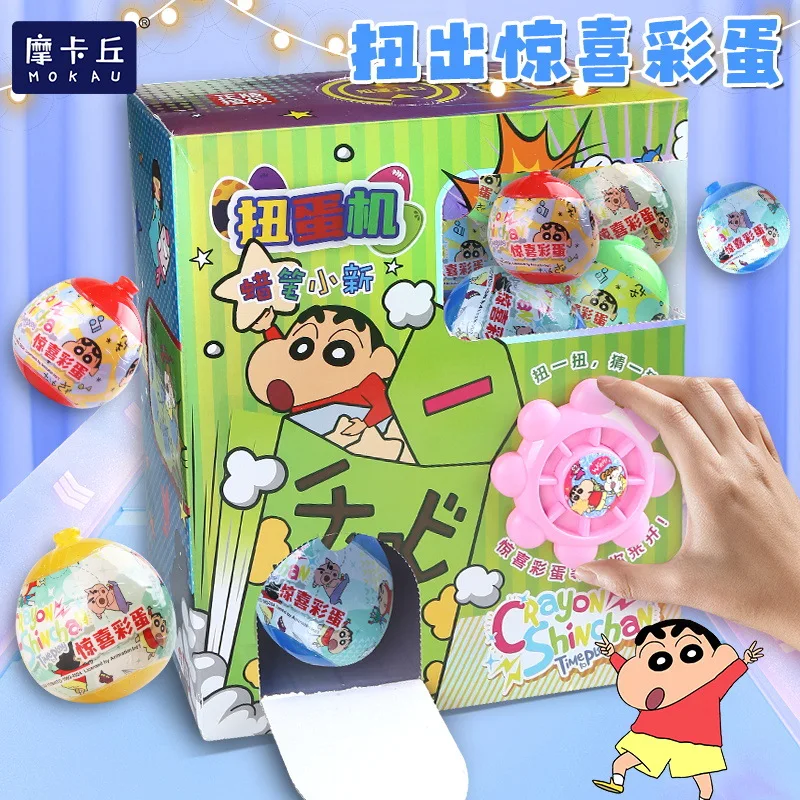 Authentic Crayon Shin chan Twisting Egg Machine Blind Box Surprise Fun Twisting Egg Doll Children\'s Interactive Toy Gift