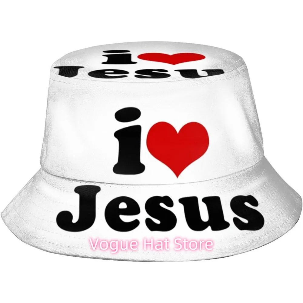 

Jesus Bucket Hat,Casual Fisherman Cap Golf Boonie Hats Travel Beach Sun Hat for Women Men