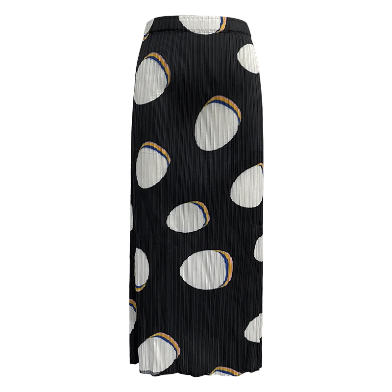 Miyake Pleated Two Pieces Set Women Dress for Women  2024 spring Summer New Design Print Skirt+Fashion Jacket Top view 6