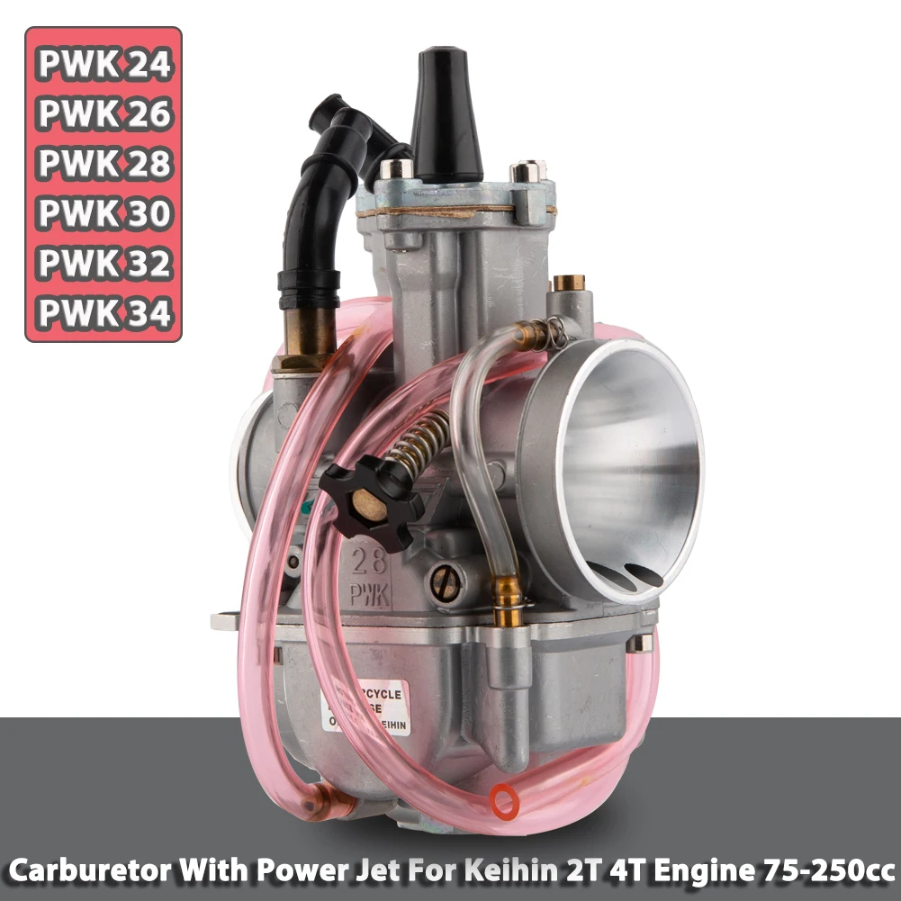 Carburetor With Power Jet For Keihin 2T 4T ATV Quad Go Kart 75-250cc Universal Motorcycle PWK 24 26 28 30 32 34mm Carburetor