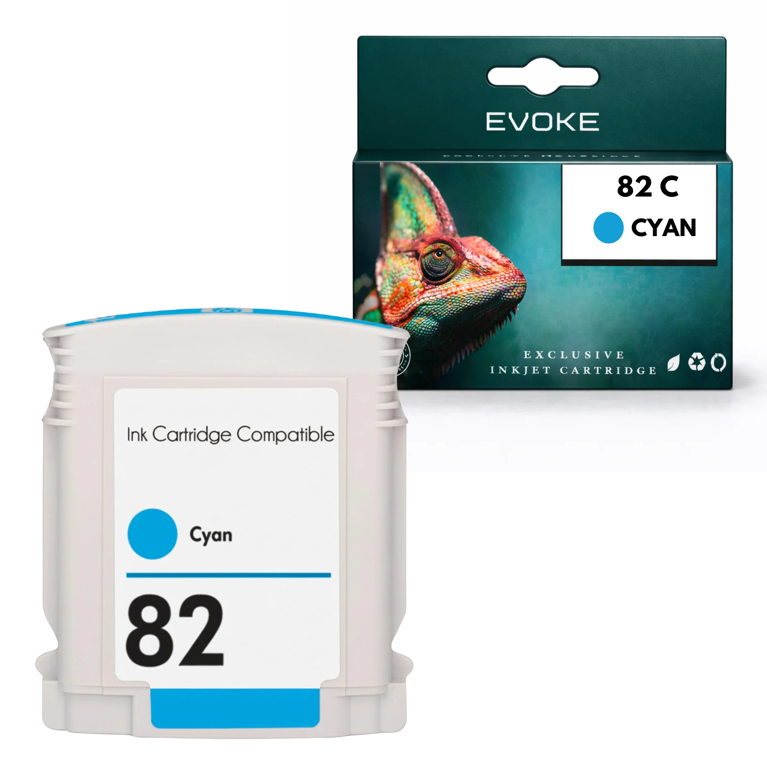 Evoke Compatibele Inkt voor Hp 82 C 82C C4911A Cyaan Designjet 500/500Ps/800/800P/815/820