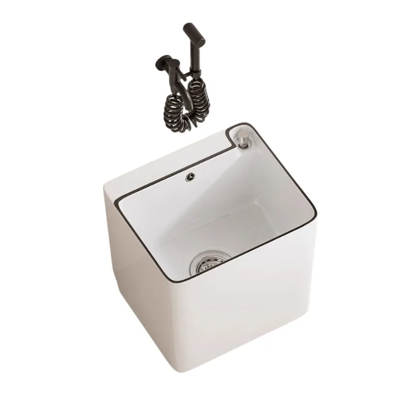 

Modern ceramic mop pool Household mop pool Balcony Small foot bath Bathroom Floor-to-ceiling mop pool