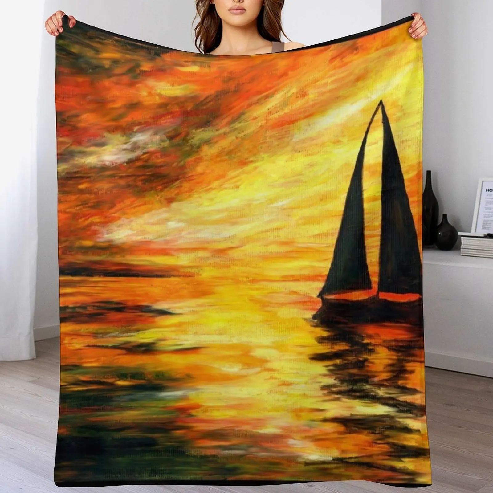 

Sunset Sailboat Throw Blanket Blankets For Baby Thins Thermals For Travel Blankets