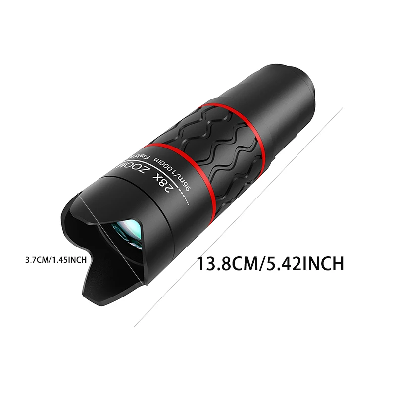 28X Mobile Phone Camera HD Telescope Lens Clip-On Zoom Telephoto Monocular Lens for Concert Camping Hunting Sports