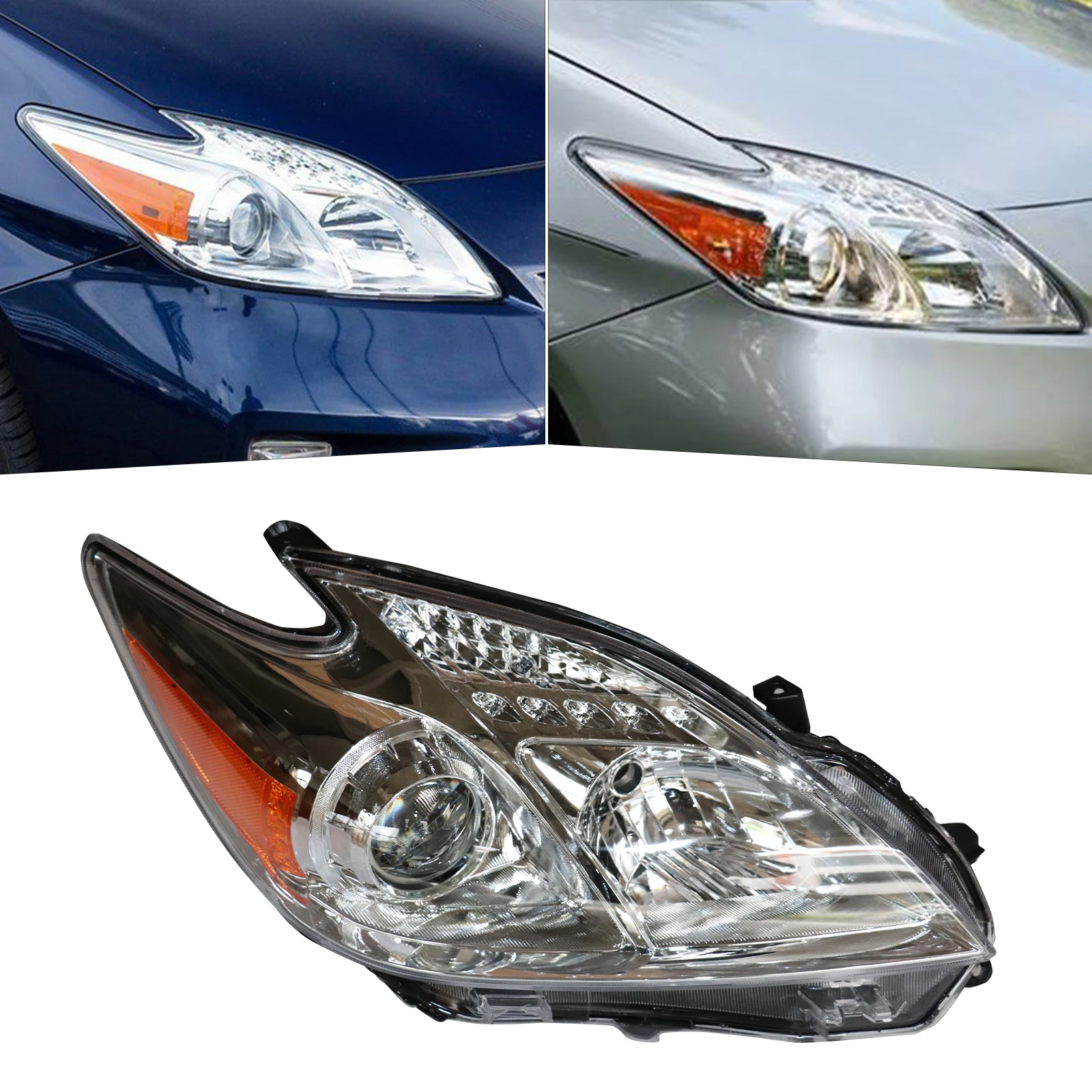 

Для 2012-2015 Toyota Prius галогенная правая пассажирская фара в сборе, сменная прозрачная линза, хромированный корпус