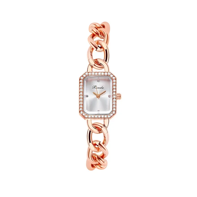 Orologi da donna quadrati di lusso orologi da polso femminili neri in oro con diamanti eleganti orologi da donna con bracciale Montre Femme
