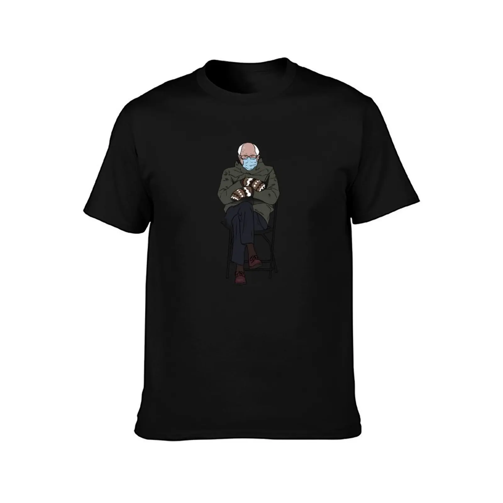 Bernie Mittens T-Shirt Summer Casual Cotton Tee Oversized Streetwear Tops Vintage Graphic Print Loose Fit Short Sleeve