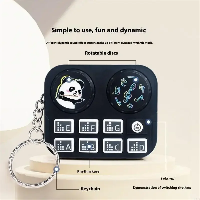 10 個 DJ サウンドマシンキーホルダープラスチック DJ コントローラぶら下げキーリング音楽学習ツールバッグとキー装飾 15UB