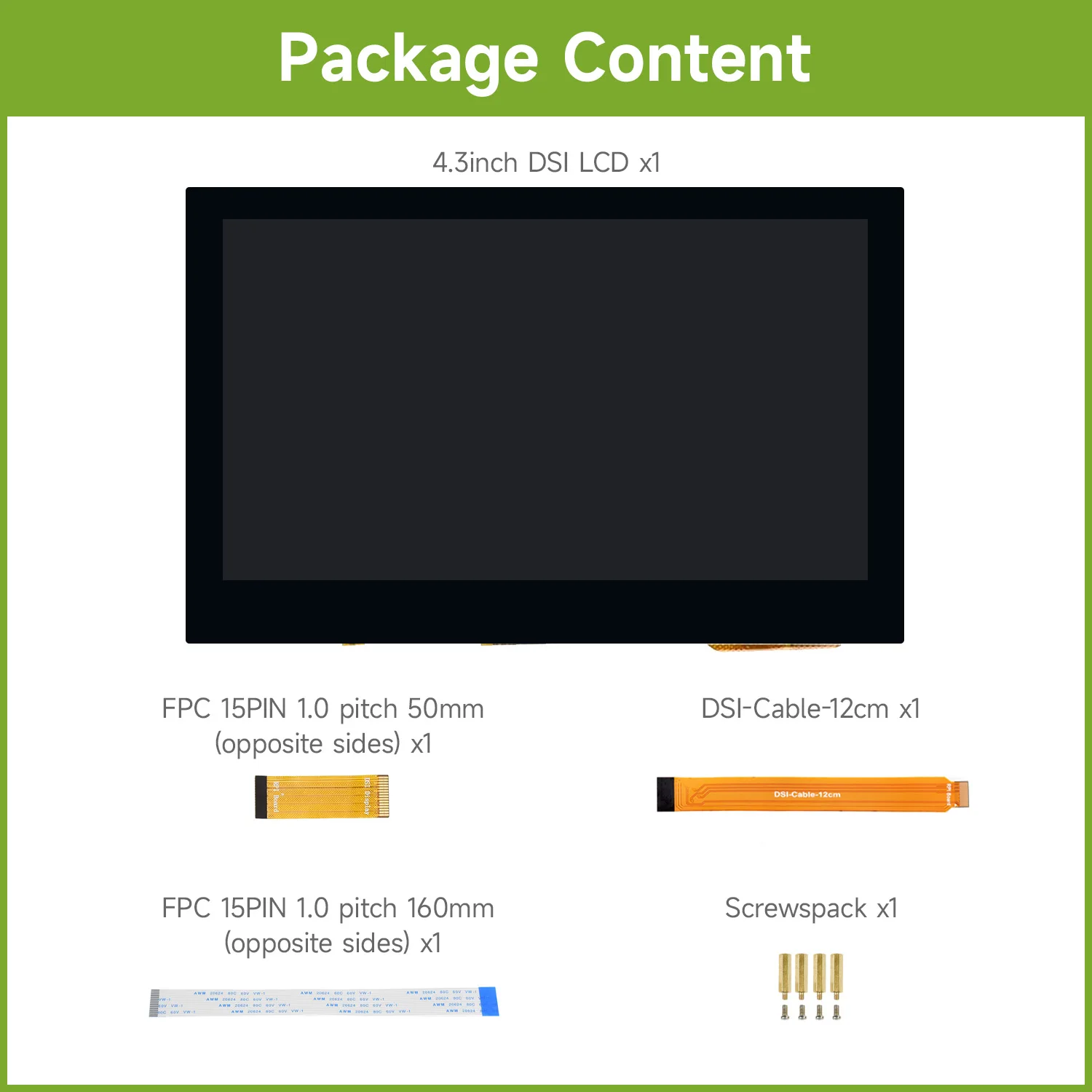 【Official Guarantee】Waveshare 4.3inch Capacitive Touch Display for Raspberry Pi 4B/3B+/3A+/3B/2B/B+/A+/CM3/3+/4 , 800*480, IPS