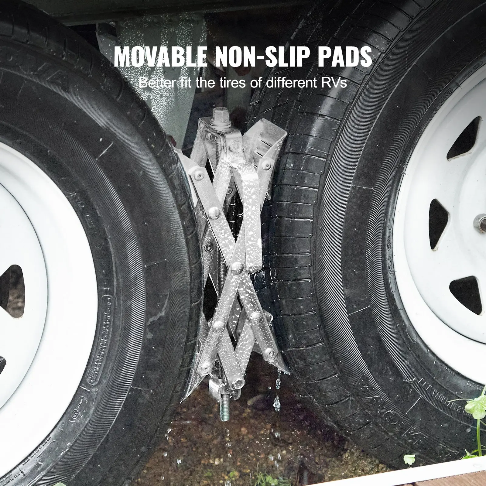 Camper Wheel Chock Stabilizer, X-shaped RV Stabilizer Wheel Chock, Fit For Tire Space, 2 Sets Of Wheel Chocks With Ratchet