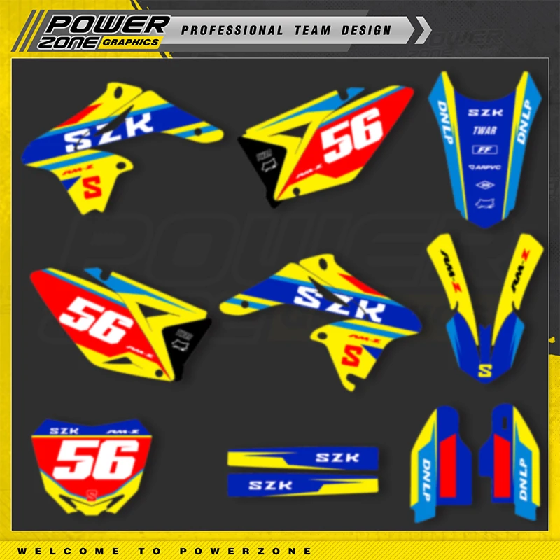

Наклейки на мотоцикл POWERZONE на заказ для SUZUKI RMZ 250 2010-2018, индивидуальный комплект защиты графического номера 010