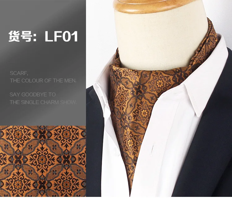 Jacquard Blumen Paisley Cashew Krawatte Hochzeit formale Krawatte Ascot Scrunch selbst britischen Gentleman Polyester Krawatte für Männer Luxus – Detail 2
