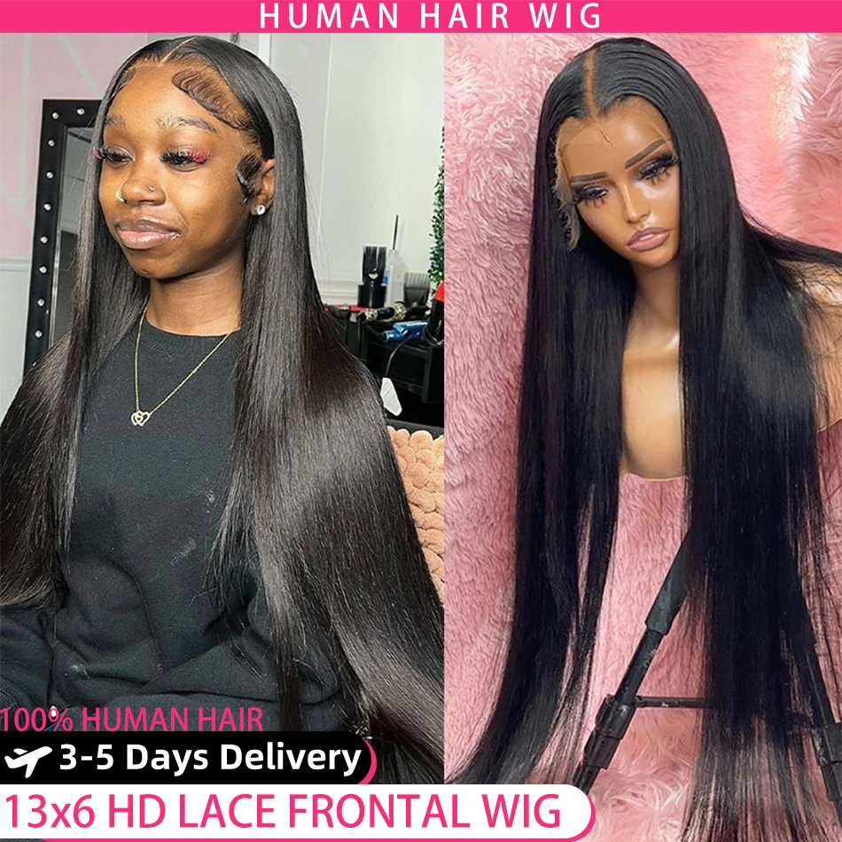 

30 Inch Bone Straight Human Hair 13x4 Hd Lace Frontal Wig Brazilian 13x6 Lace Front Human Hair Wigs For Black Women Pre Plucked