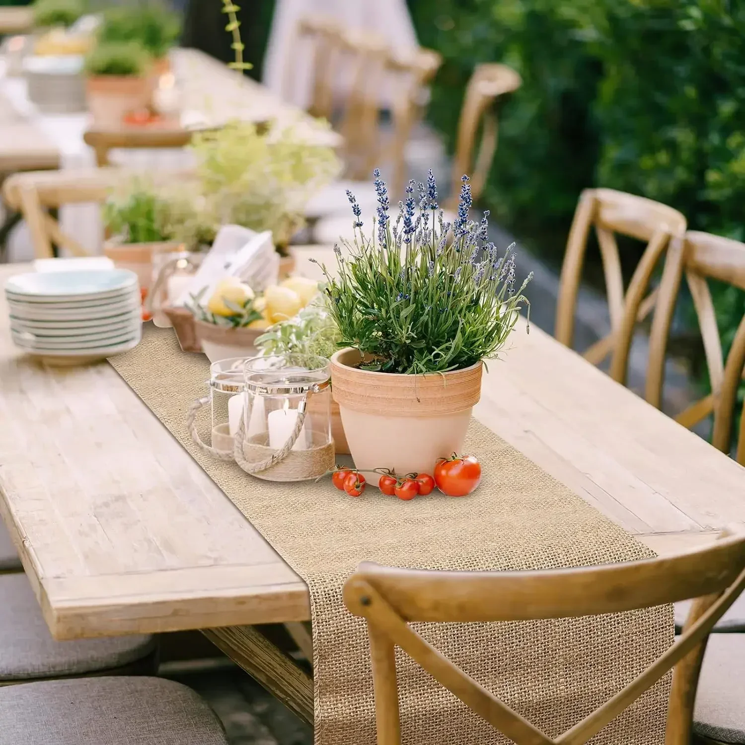 30cm Width 10M Jute Linen Delicate Vintage Natural Table Runner Burlap Rustic Khaki Party Country Wedding Decoration Decor