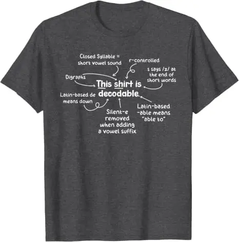 Dieses T-Shirt ist ein dekodierbares T-Shirt für Lehrer im geprüften Bereich der strukturierten Lesekompetenz, Y2k-Humor, Sprachlernkonzepte, pädagogisches Spruch-T-Shirt – Detail 4