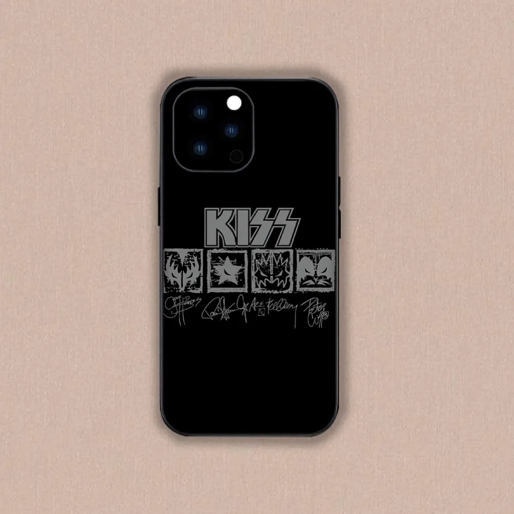 KISS Band Phone Case For iPhone Mini 11 12 13 14 15 Plus Pro Max XR XS Black Shell