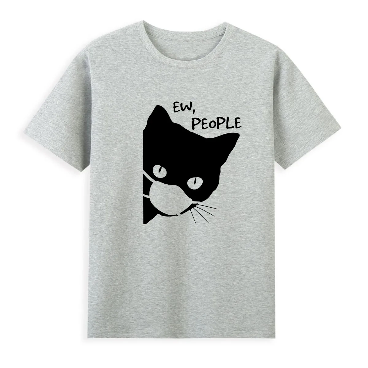 Funny Black Cat Print T-shirt Women's Fashion Summer Tops Tees Good Quality Casual Tshirt for Girls A006