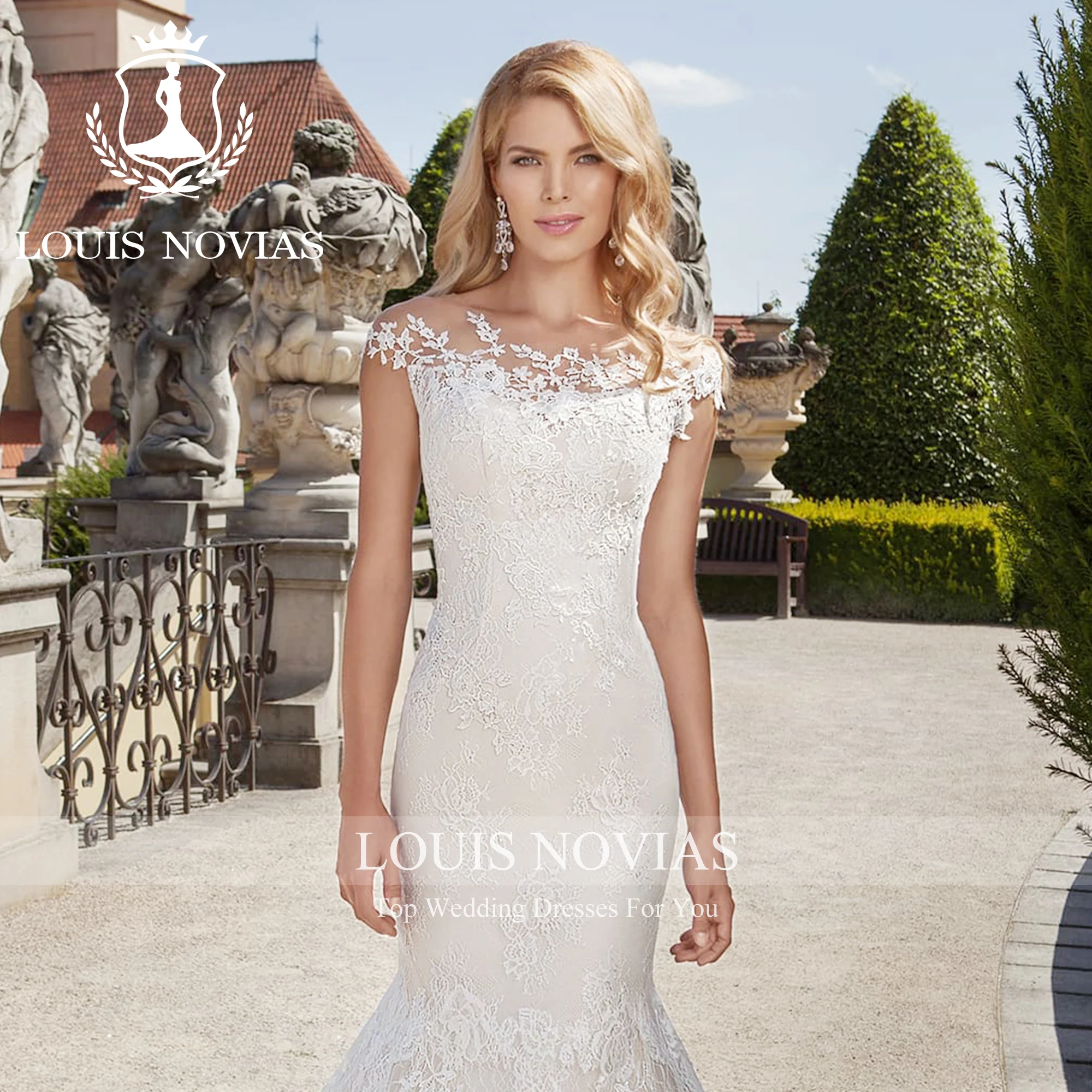 LOUIS NOVIAS New Arrival Bride  Brush Train Luxury New Arrives Wedding Dress Vestidos De Novia