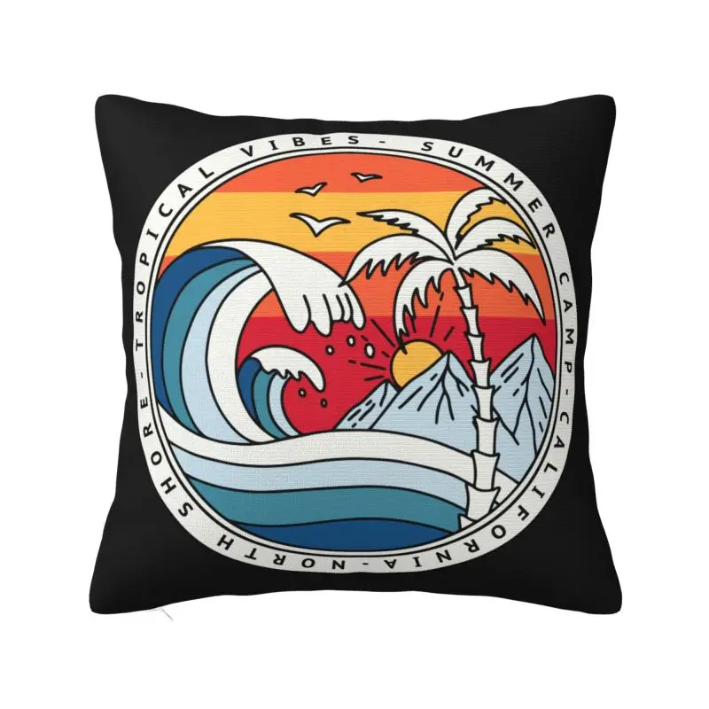 California Beach Surfing Throw Pillow Covers Bedroom Decoration Modern Summer Surfer Cushion Decoration Salon Square Pillowcase