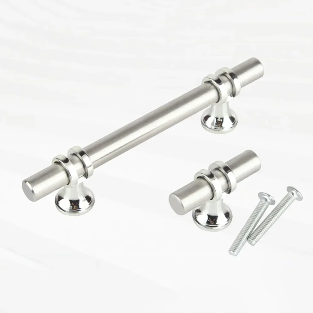 1Pc Silver Stainless Steel T Bar Cabinet Pulls, Kitchen Cabinet Handles, Furniture Hardware Knobs