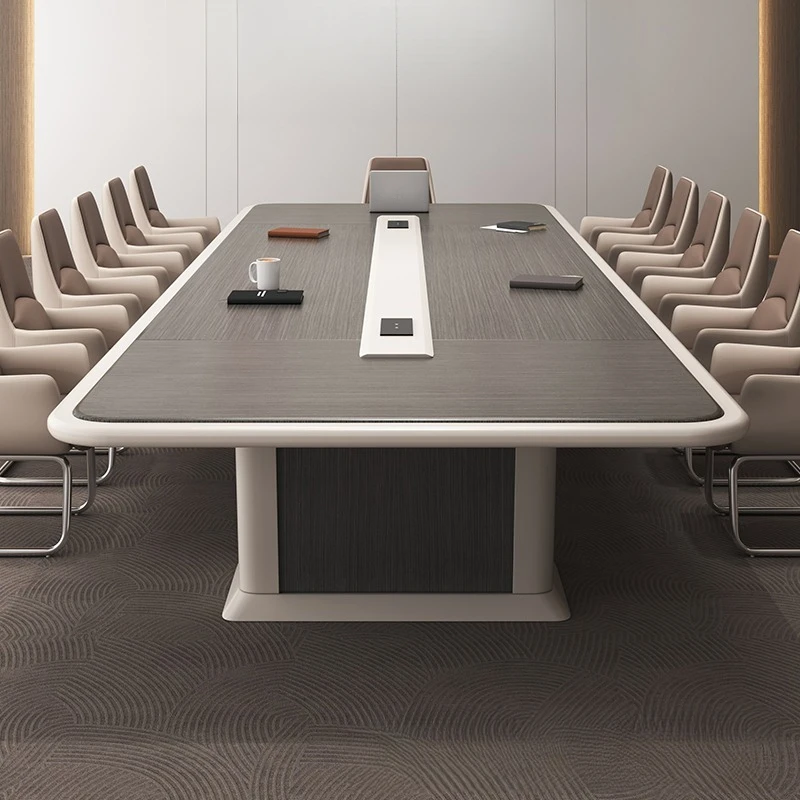 Large conference long table, simple modern light luxury conference table, rectangular business negotiation conference room