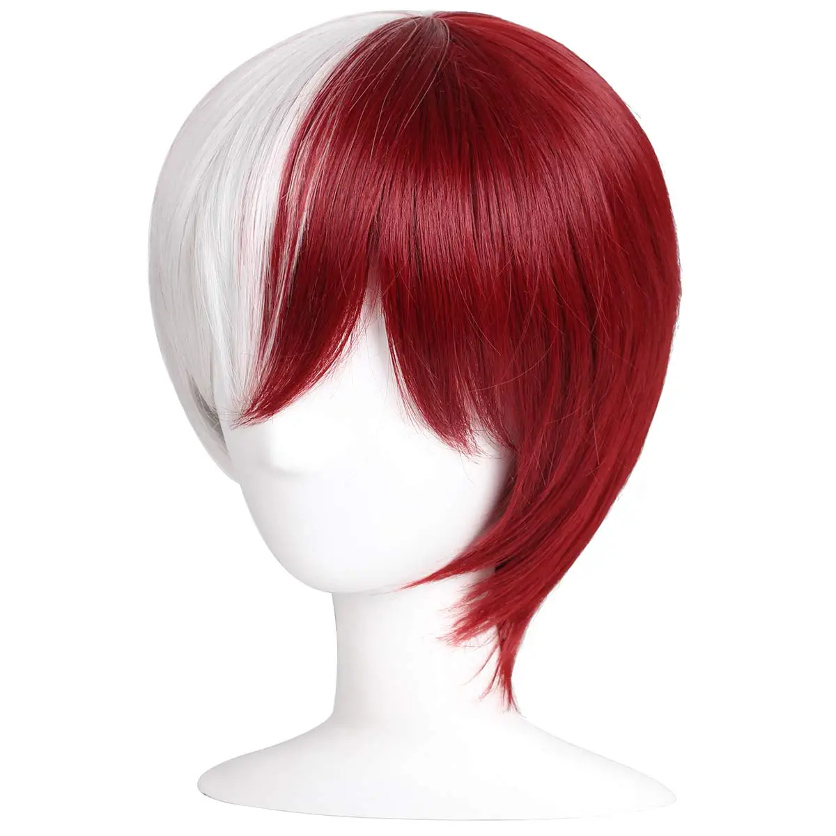 Anime Todoroki Shoto Half Wit Half Rood Anime Pruiken voor Halloween Cosplay Womens Cosplay Pruik Synthetische Pruiken voor Kostuum Partij
