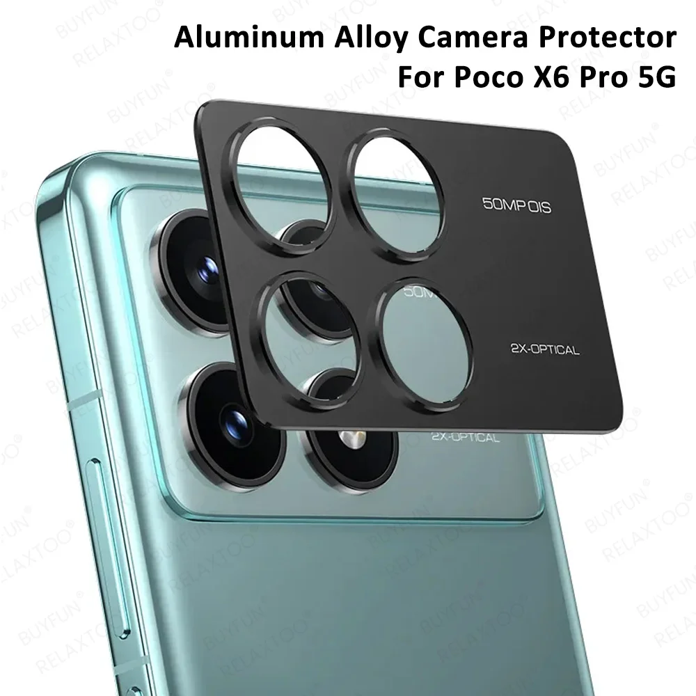 3D Alloy Hollow Camera Protective Case Cover For Xiaomi Poco X6 Pro 5G Metal Lens Cap PocoX6 PocoX6Pro Little Pocco X6Pro X 6 6X