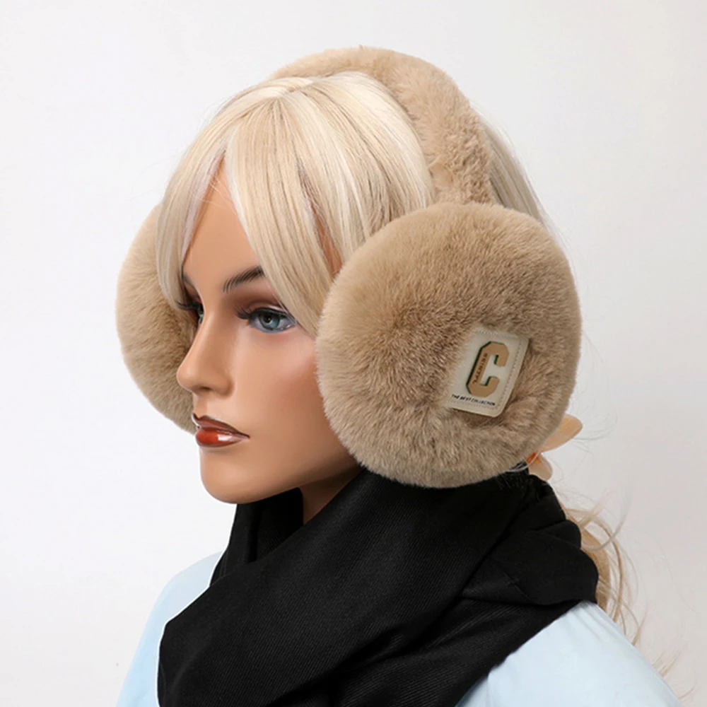 New letter C Foldable Earmuffs Soft Cold Protection Plush Earmuffs Portable Keep Warm Windproof Ear Cap Student