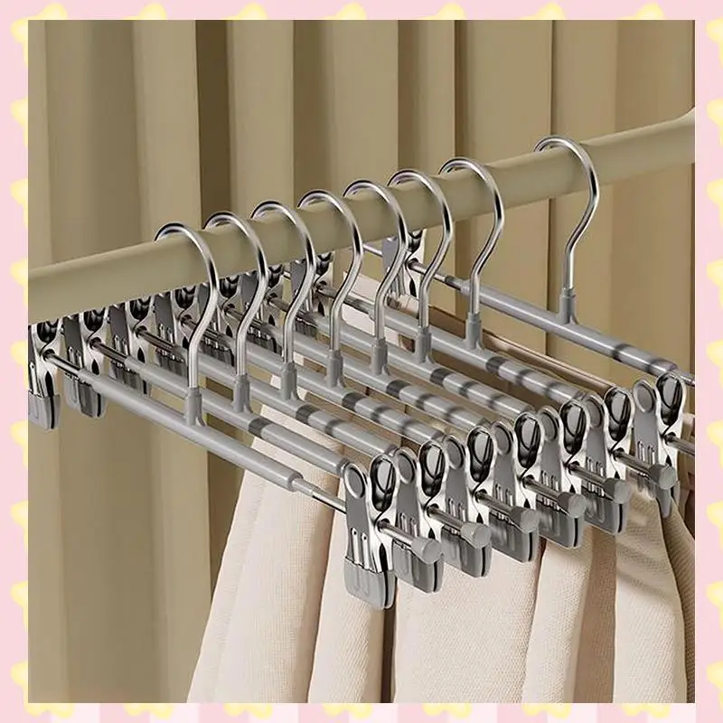 AB51 12Inch Heavy Duty Pants Skirt Hangers With Clips,Metal Trousers Hanger For Jeans Black Non Woven Shorts 20Pack Grey