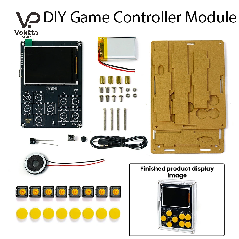 LCD Display Screen Game Console Electronic DIY Kit Multifunctional Weather Clock AI Robot Welding Practice Loose Parts Type C