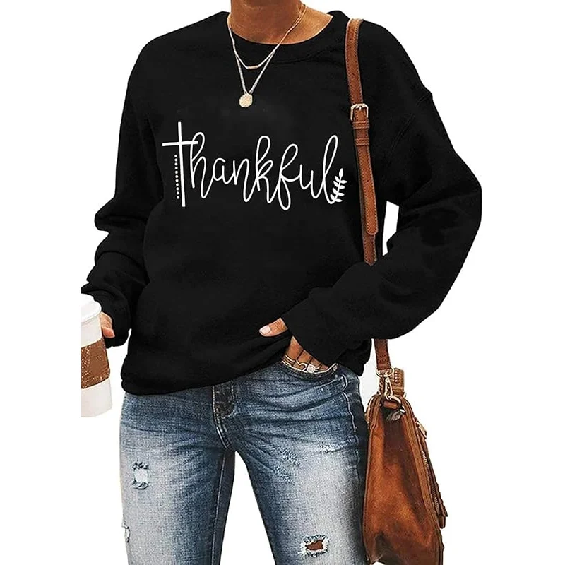 Halloween pumpkin women's sportswear casual new fashionable loose Thanksgiving pattern long sleeve top