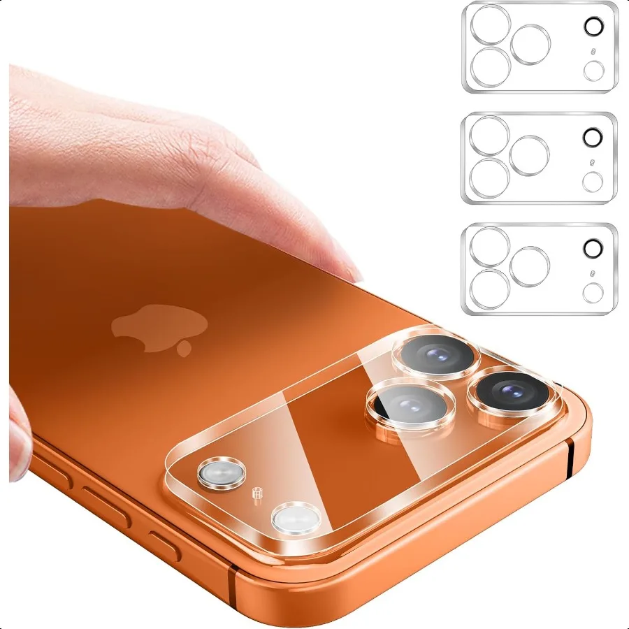 

Защитное стекло для объектива задней камеры, 3 шт., закаленное стекло для iPhone 17 Pro Max HD, прозрачная защита с полным покрытием