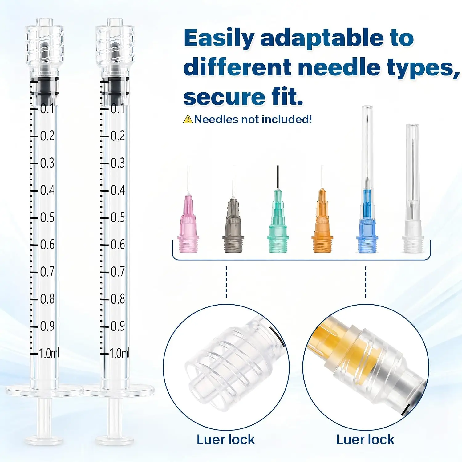 1ml Needle-Free Luer Syringe Individually Wrapped, Plastic Injector for Ink, Pet Feeding, Lab Oil, Perfume Refill, DIY Craft view 4