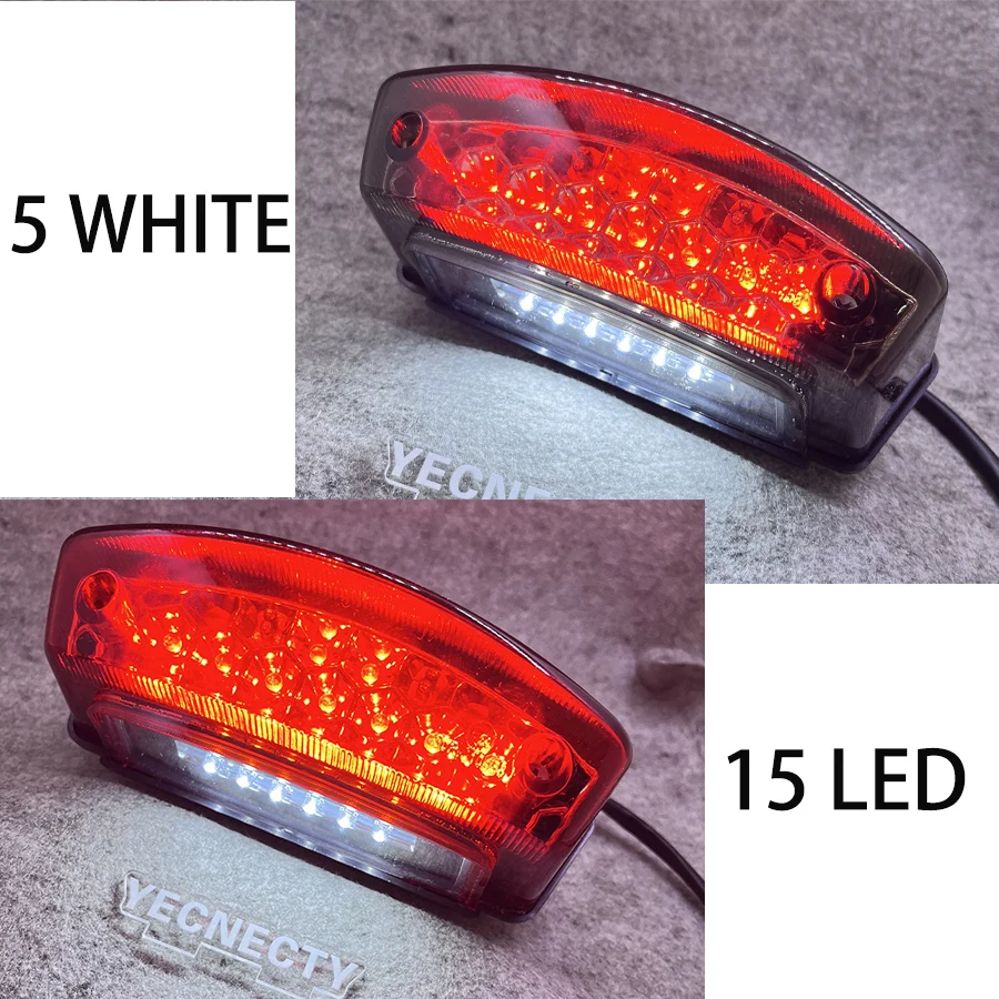 Luz trasera LED Universal para matrícula de motocicleta, lámpara de freno trasero para Honda, Suzuki, Ducati, Monster, M1000, S4R, S2R, 400, 620,