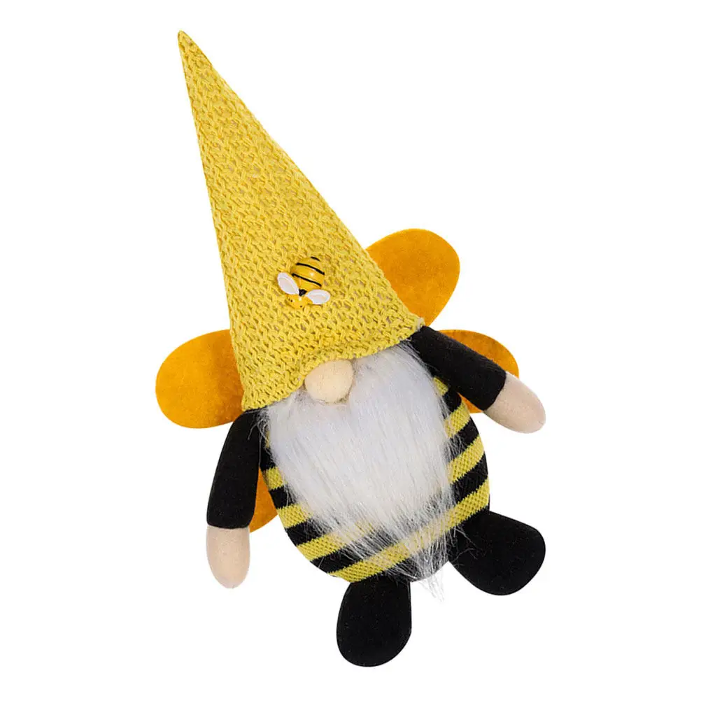 Bee Gnome Ornament Adorable Compact Size for Home Office Desktop Decoration Creative Festival Party Decor Cartoon Bee Gnome