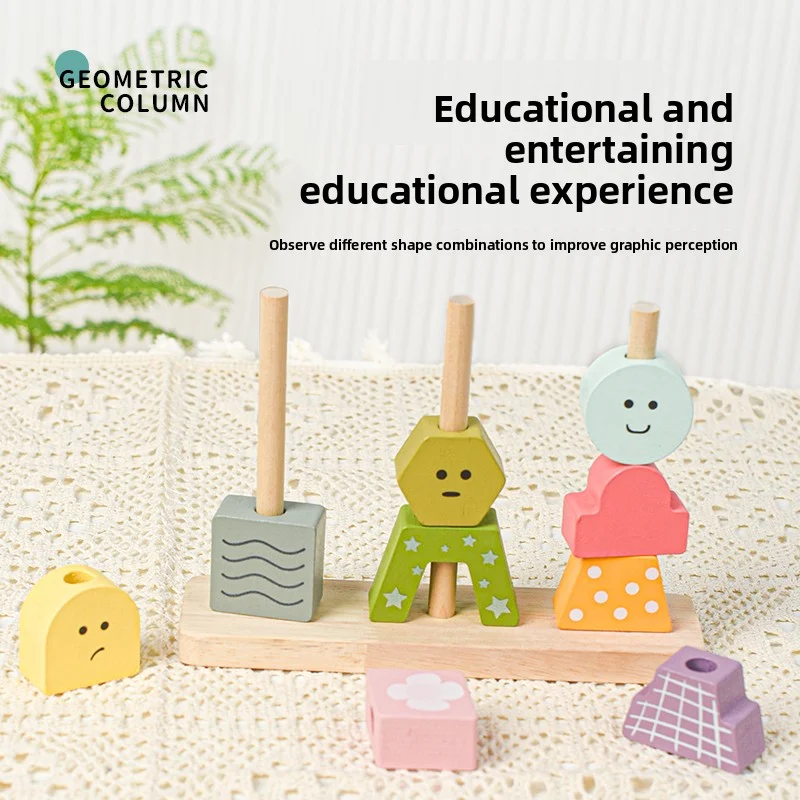 Kinderkarakter creatieve plug-in kolombouwstenen grote deeltjes babyfoto gebouw vroeg onderwijs intellectueel